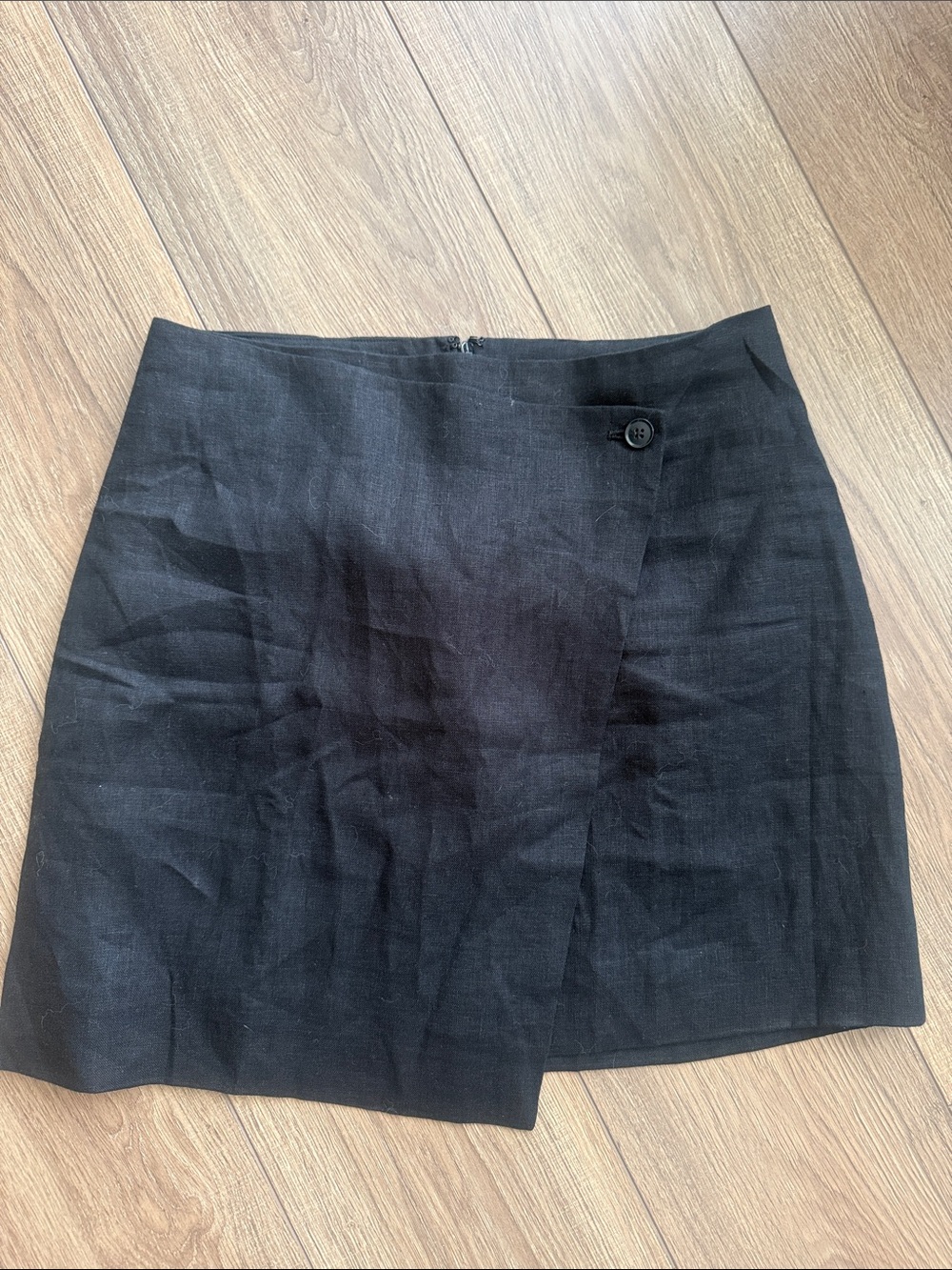 Banana Republic Linen wrap style mini skirt black 8